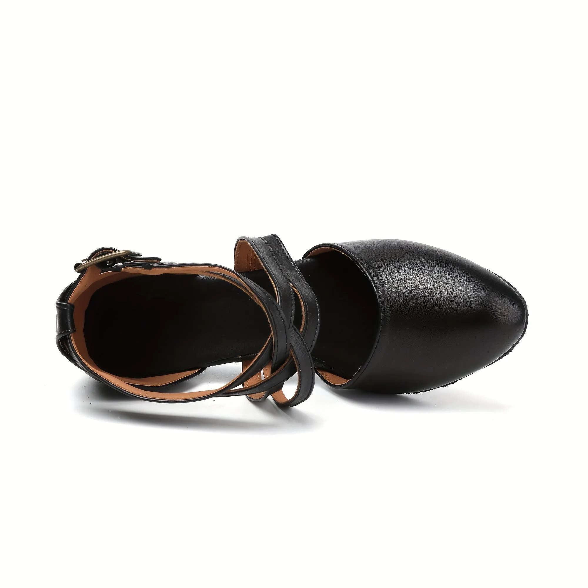 Women's Stylish Black Lightweight Plain Toe Dance Shoes