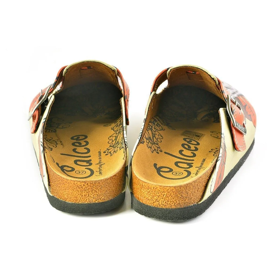 Yellow & White Fox Clogs WCAL350