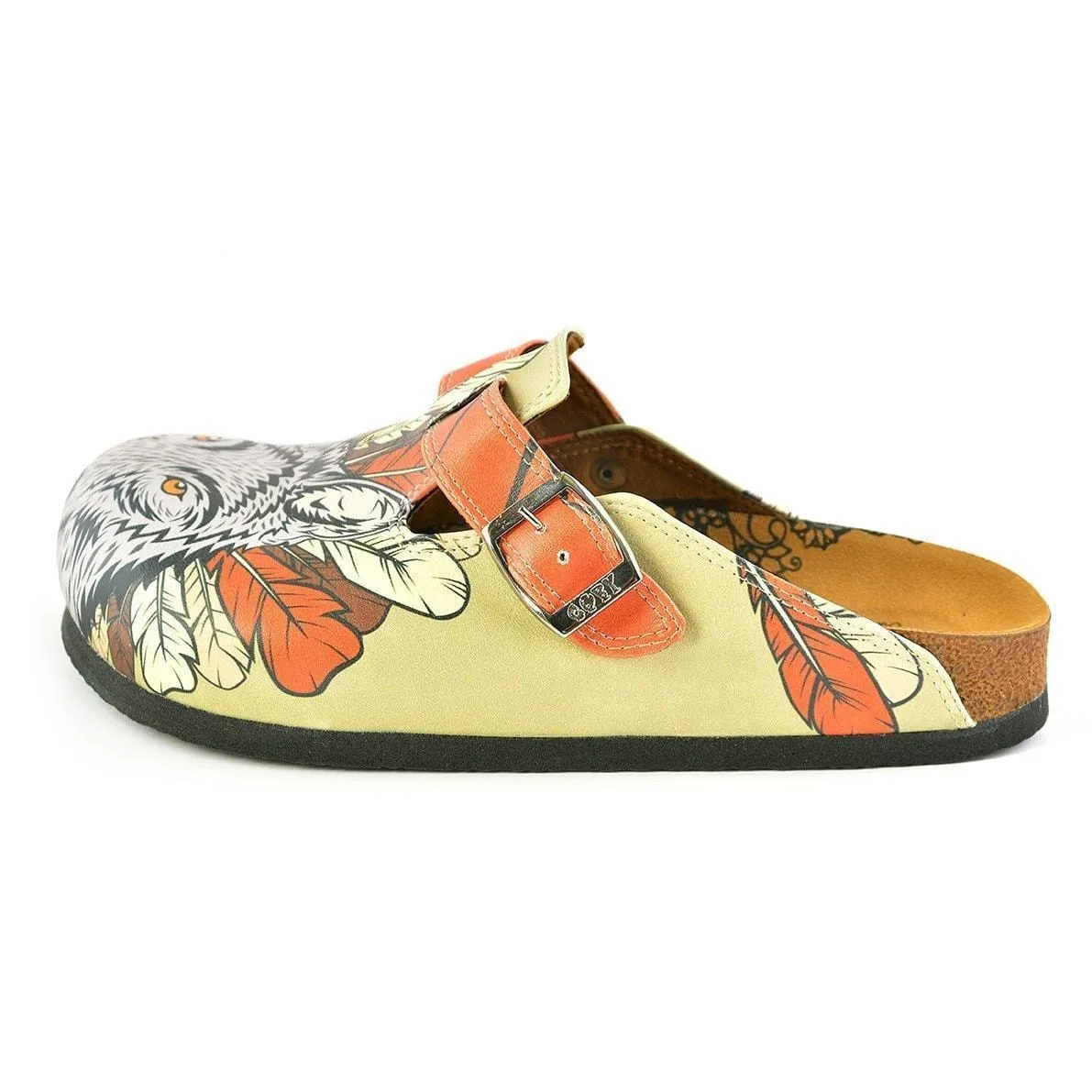 Yellow & White Fox Clogs WCAL350