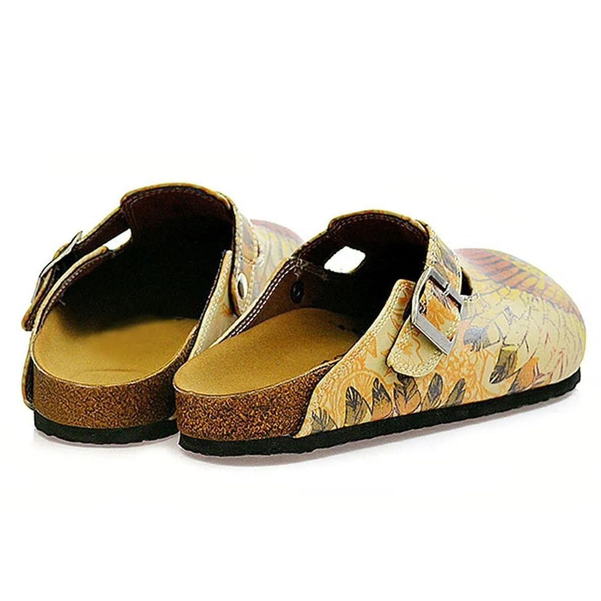 Yellow Headdress Skull Clogs CAL313