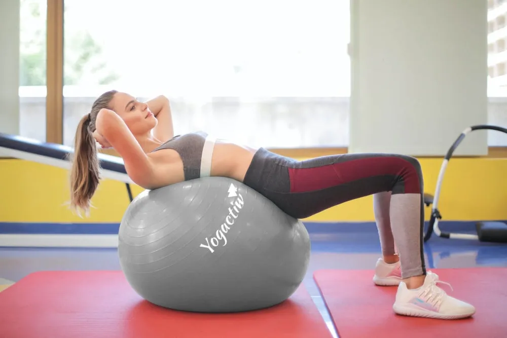 Yoga and Exercise Ball - For Home Gym and Yoga Studio | Gray
