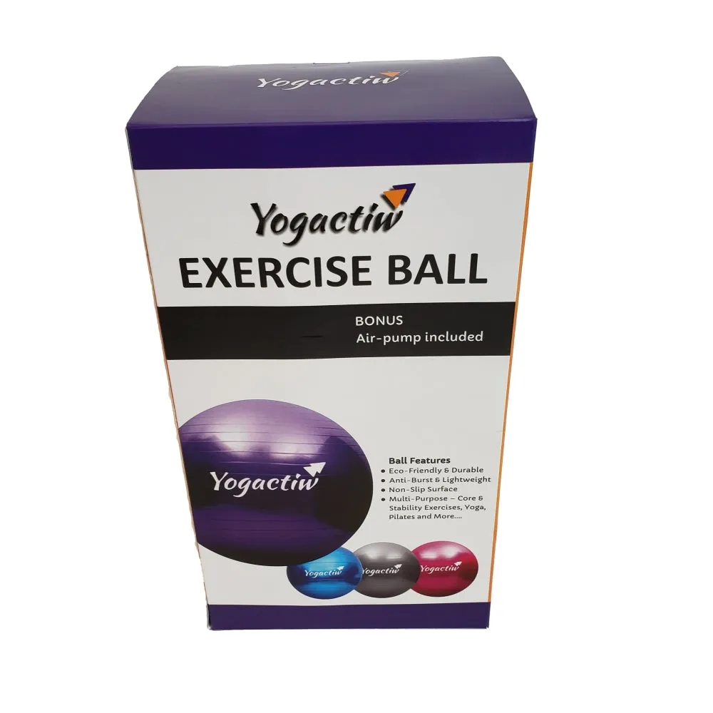 Yoga and Exercise Ball - For Home Gym and Yoga Studio | Gray