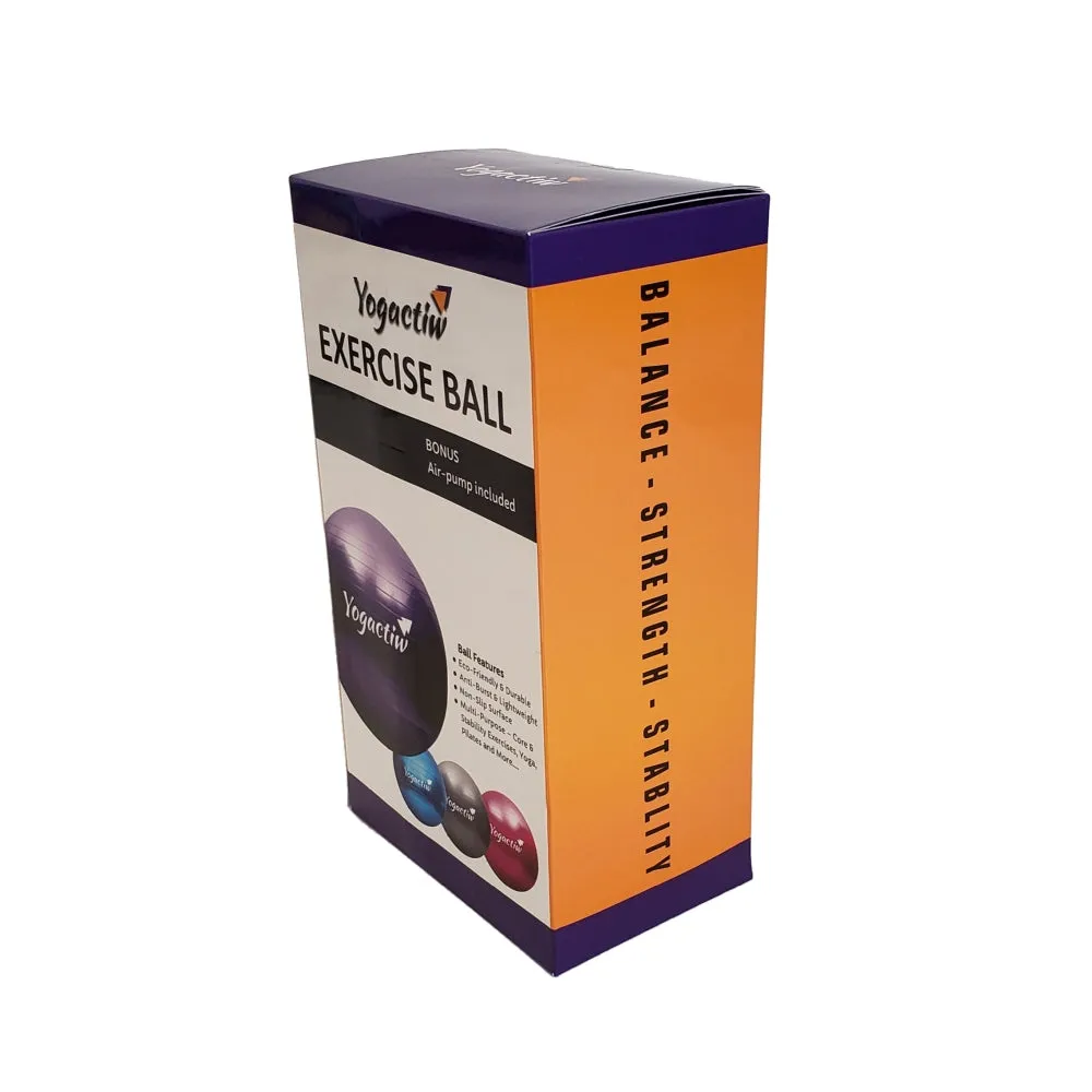 Yoga and Exercise Ball - For Home Gym and Yoga Studio | Gray