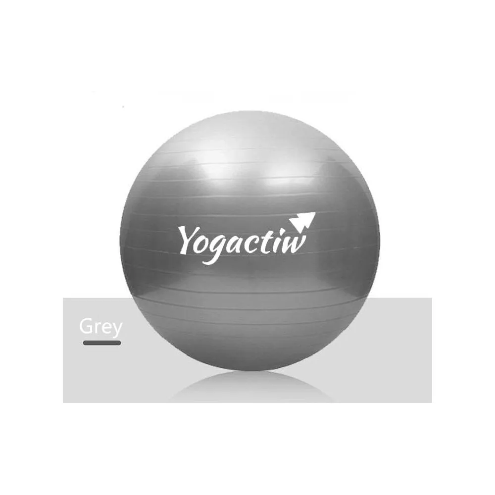 Yoga and Exercise Ball - For Home Gym and Yoga Studio | Gray